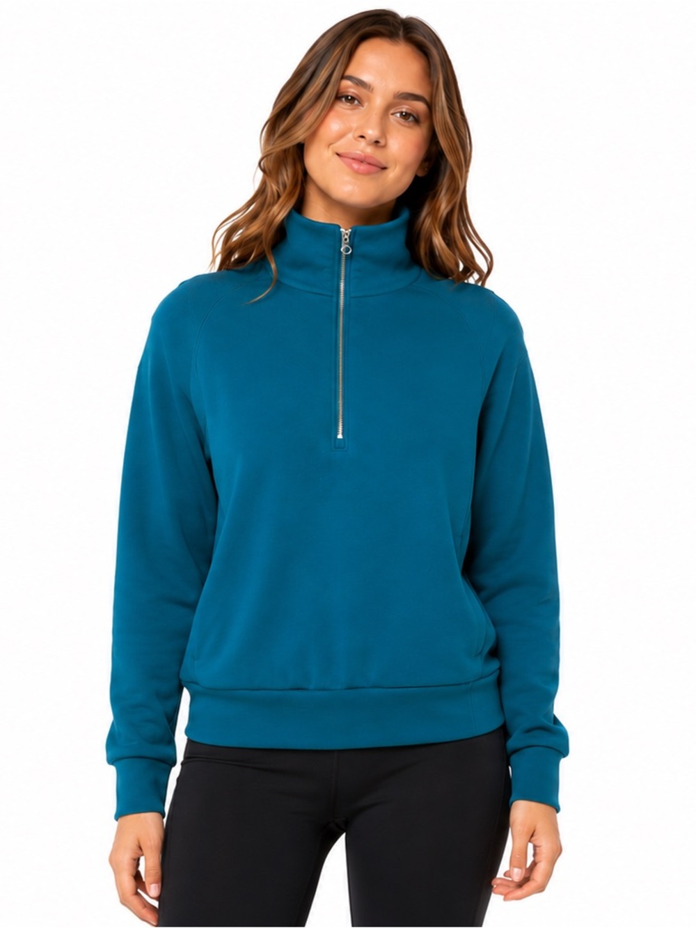 SPANX air essentials funnel neck 1/2 half  zip pullover size small